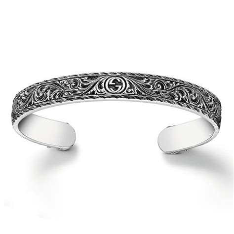 bracciale rigido argento gucci|Gucci Bracciale Rigido Icon .